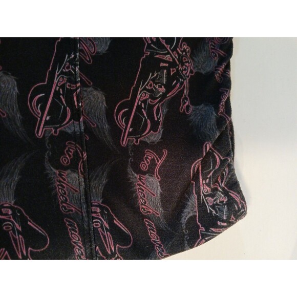 Gemini Design Apparel Leggings Black/Gray Wing With Pink Motorcycles One Size - Picture 15 of 16